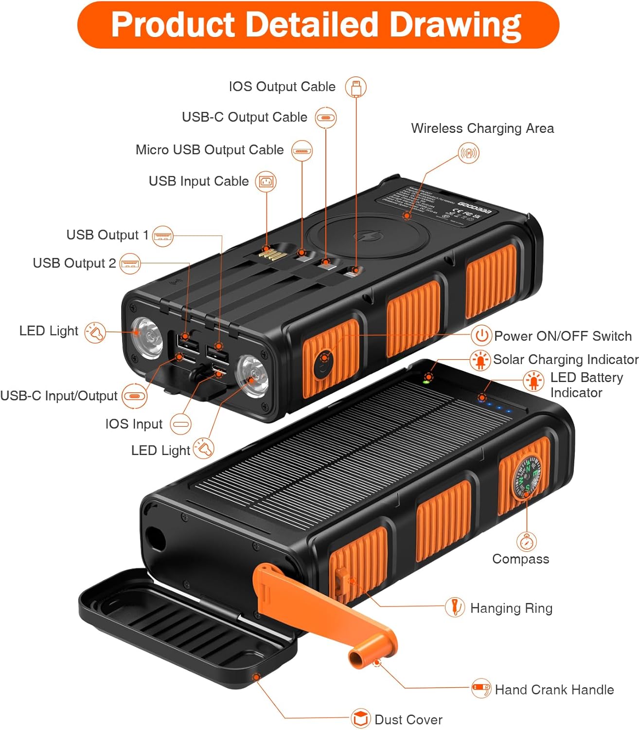 Hand-Crank Solar Power Bank