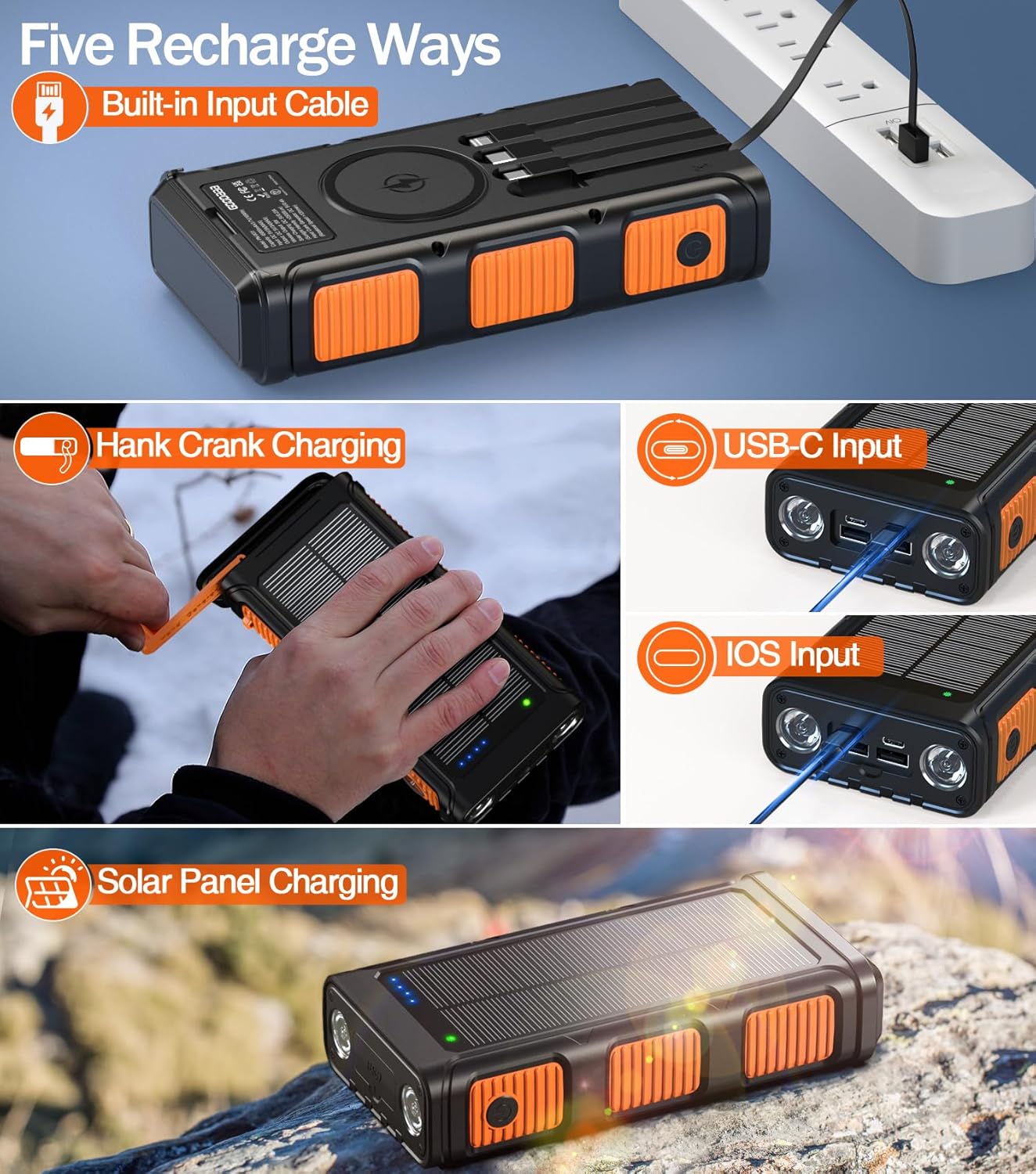 Hand-Crank Solar Power Bank